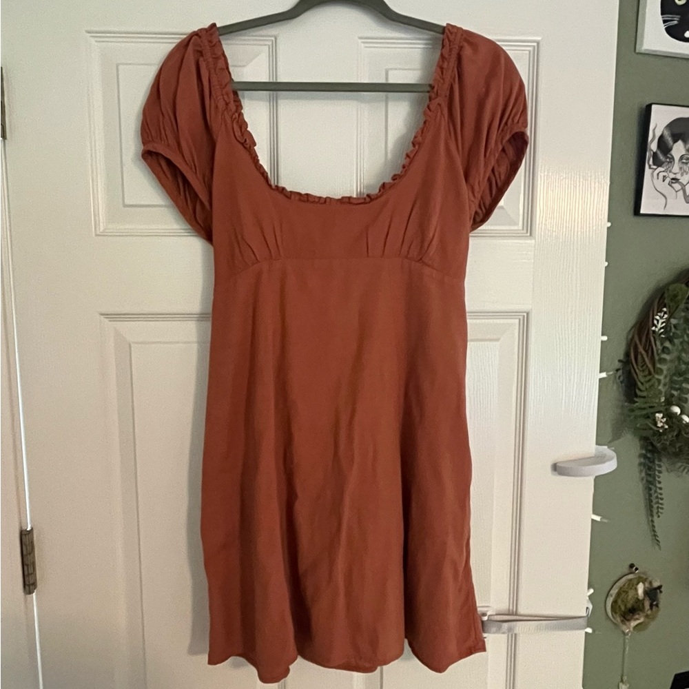 Free People Burnt Orange Babydoll Dress